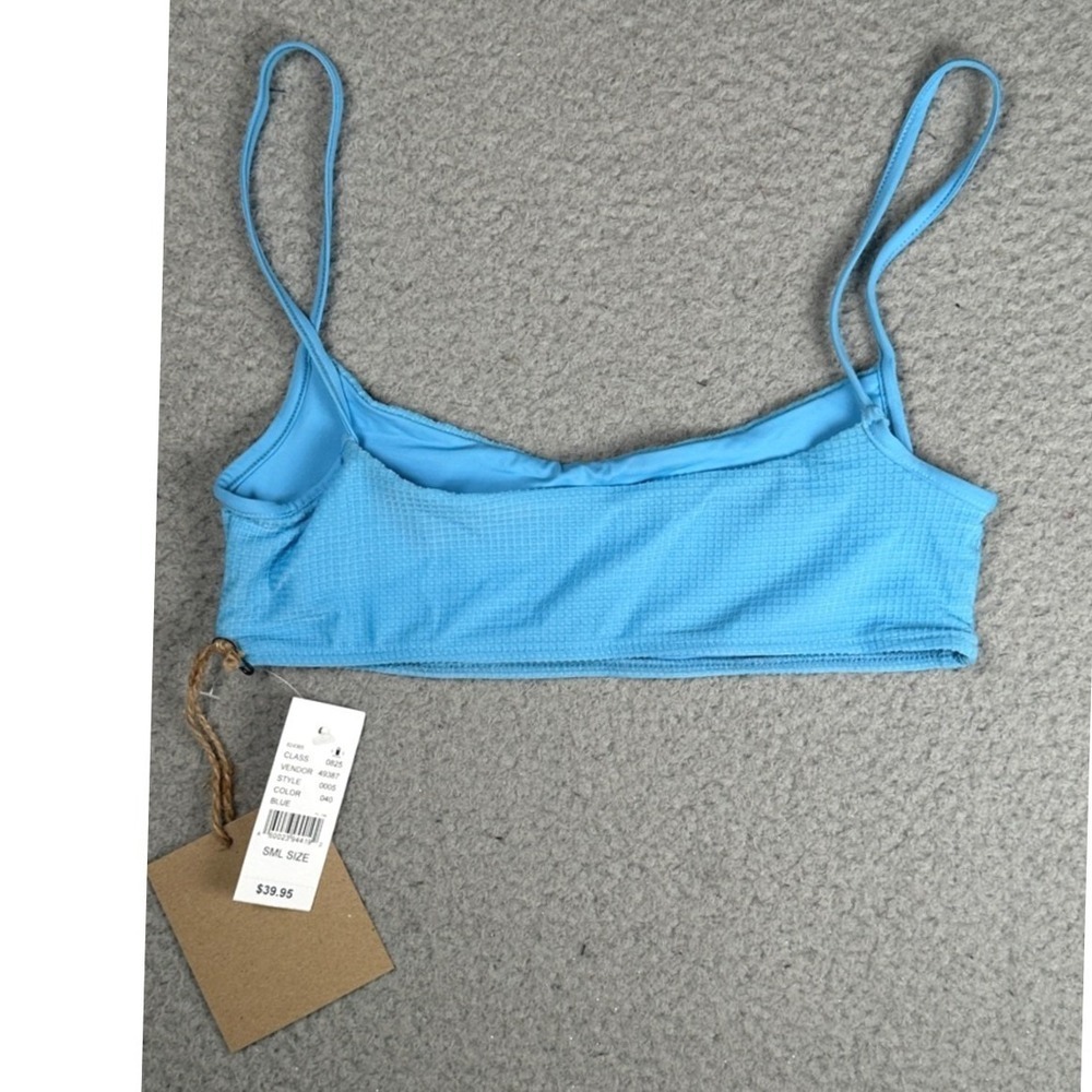 Stone Fox Swim x PacSun Bikini Top Women S Blue Ribbed Bralette Scoop Neck NWT - Picture 6 of 14